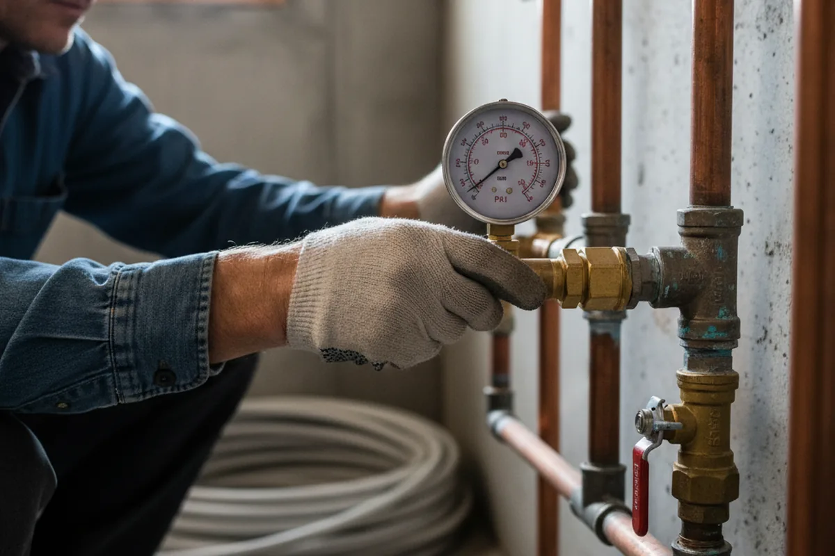 Pressure testing a repaired line during Water Line Repair in Nyssa